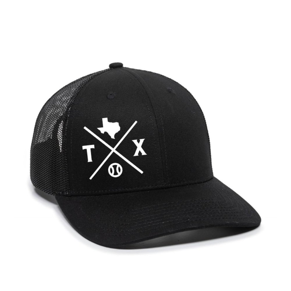 Texas TX Baseball Squared (Texas Rangers Colors) Premium Unisex Snapback Hat